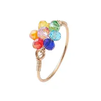 Flower Glass Finger Rings