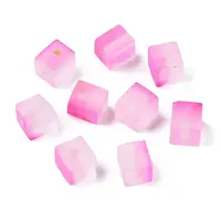 Frosted Glass Beads with Golden Glitter Powder