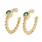 Brass Micro Pave Cubic Zirconia Cuff Earrings