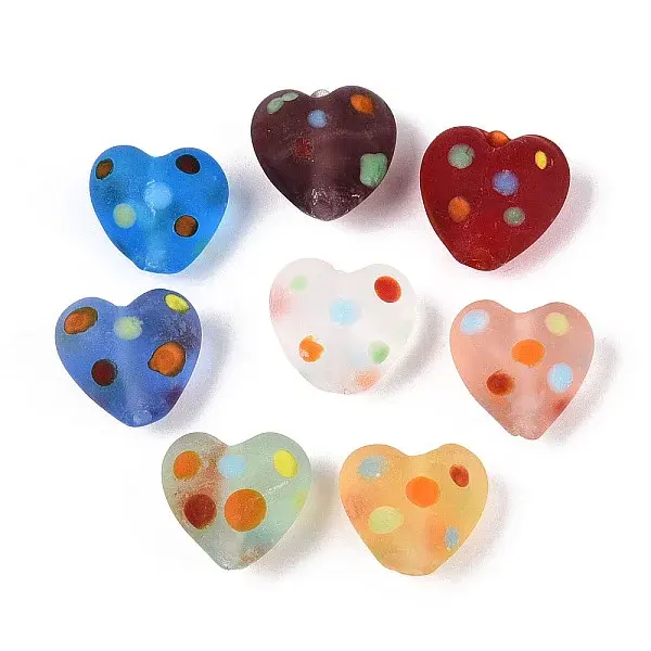 Frosted Handmade Lampwork Beads Strands