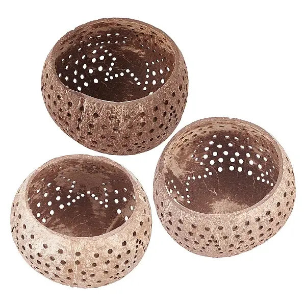 Hollow out Coconut Shell Candle Cup