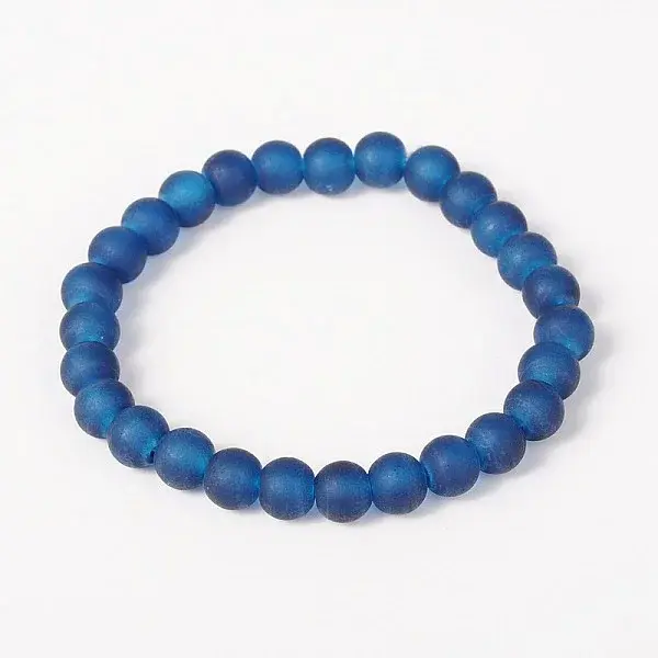 Stretchy Frosted Glass Beads Kids Bracelets for Children's Day