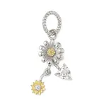 925 Sterling Silver Pave Clear Cubic Zirconia Flower Pendants