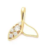Real 18K Gold Plated Brass Micro Pave Clear Cubic Zirconia Pendants