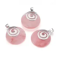 Cherry Quartz Glass Pendants