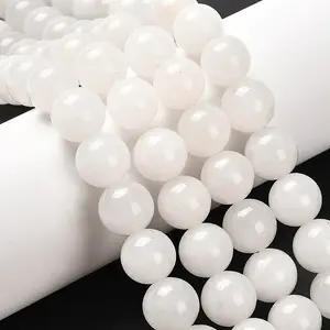 Natural White Jade Bead Strands