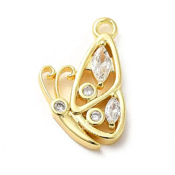 Brass Micro Pave Cubic Zirconia Pendants