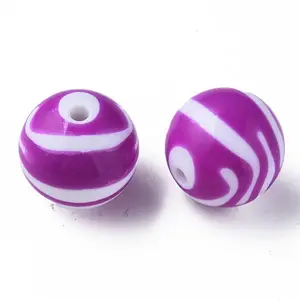 Opaque Striped Acrylic Beads