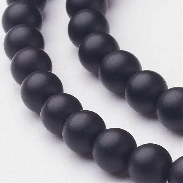 Natural Black Agate Beads Strands