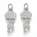 Brass Micro Pave Cubic Zirconia Pendants