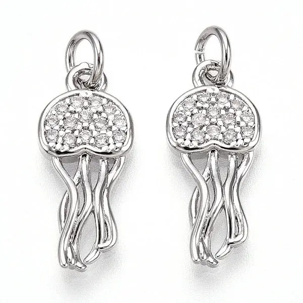 Brass Micro Pave Cubic Zirconia Pendants