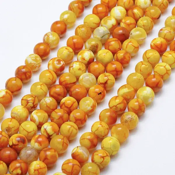 Natural Crackle Agate Beads Strands