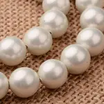 Polished Round Grade A Shell Pearl Bead Strands