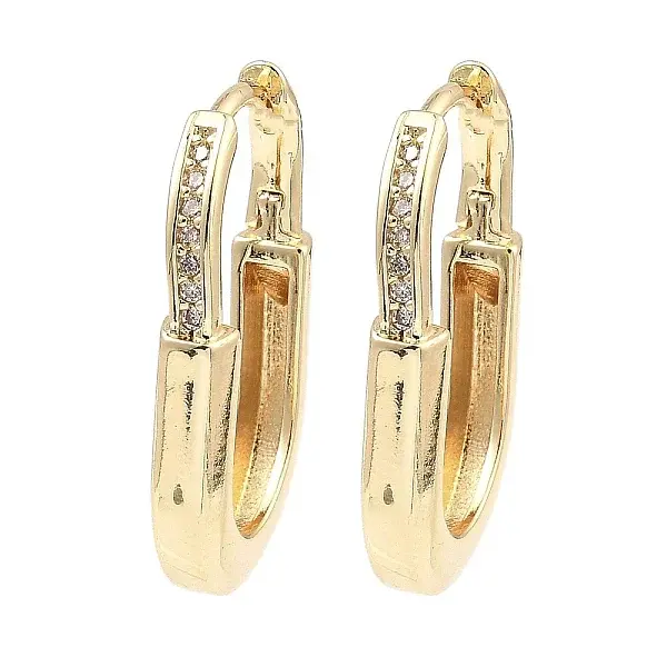 Brass with Cubic Zirconia Hoop Earrings
