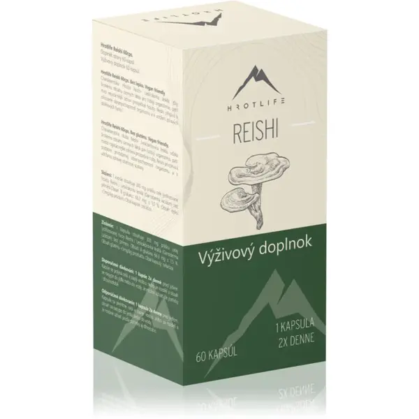 Hrotlife Reishi BIO kapsle ze vzácné houby 60 cps