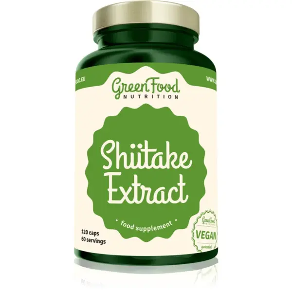 GreenFood Nutrition Shiitake Extract kapsle ze vzácné houby 120 cps