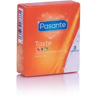 Pasante Taste Mix kondomy příchuť Blueberry, Strawberry, Mint 3 ks