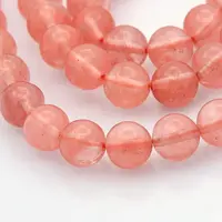 Cherry Quartz Glass Beads Strands