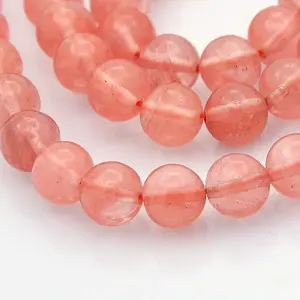 Cherry Quartz Glass Beads Strands
