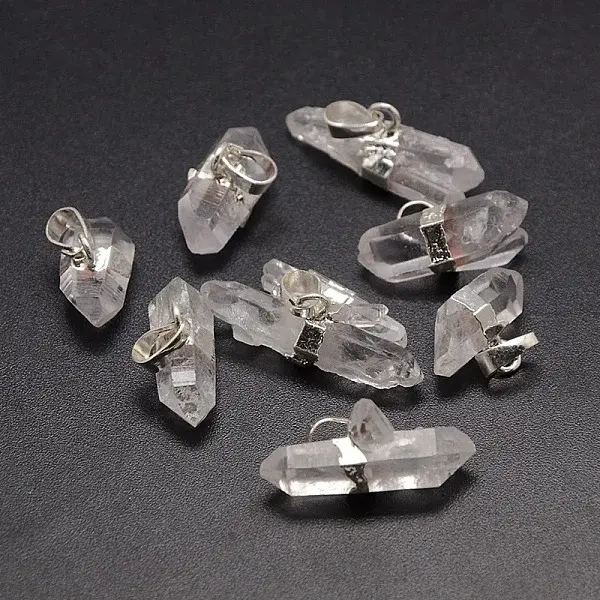 Natural Quartz Crystal Nuggets Pendants