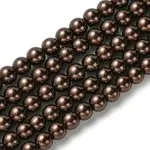 Eco-Friendly Dyed Glass Pearl Round Bead Strands