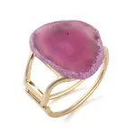 Rack Plating Brass with Natural Agate