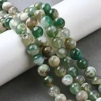 Natural Green Cherry Blossom Agate Beads Strands