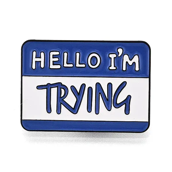 Rectangle with Word Aolly Brooch