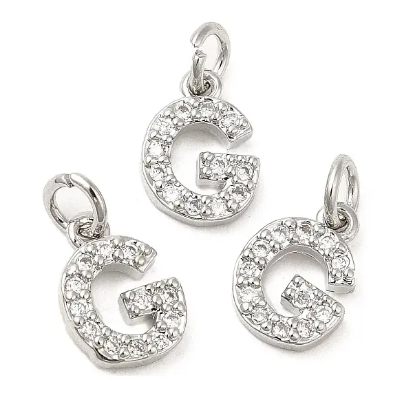 Brass Micro Pave Grade AAA Cubic Zirconia Charms