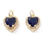 Brass Micro Pave Cubic Zirconia Charms