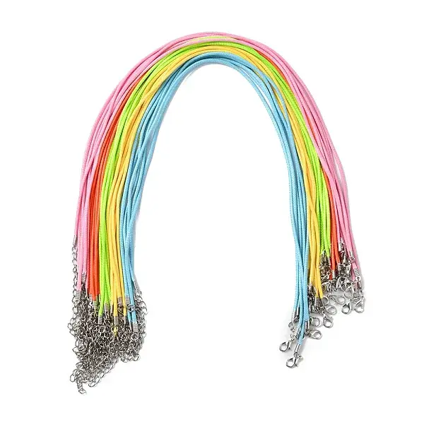 30Pcs 5 Colors Waxed Cord Necklace Making