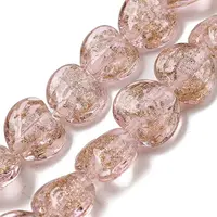 Handmade Gold Sand Lampwork Beads Strands