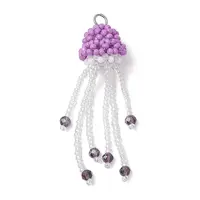 Glass Seed Beaded Jellyfish Pendants