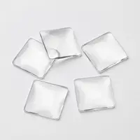 Transparent Glass Square Cabochons