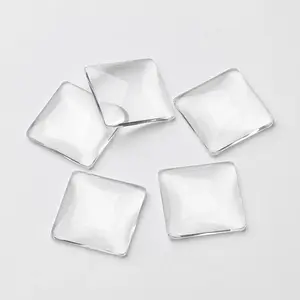 Transparent Glass Square Cabochons