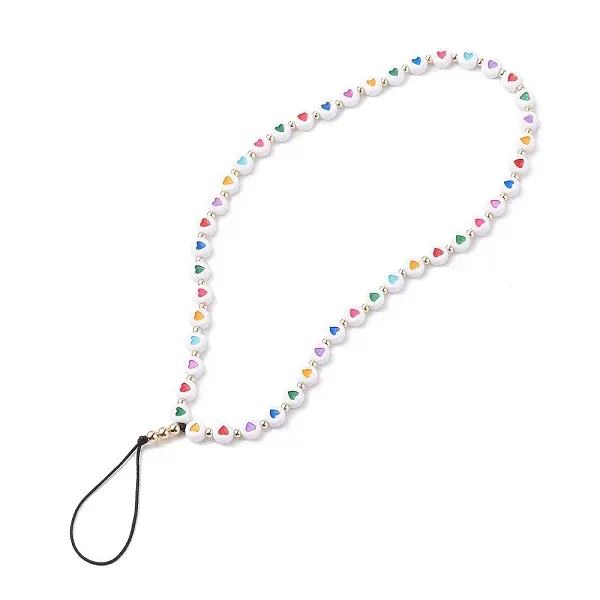 Opaque Acrylic Beads Mobile Straps