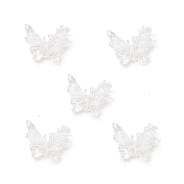 Butterfly with Flower Transparent Resin Cabochons