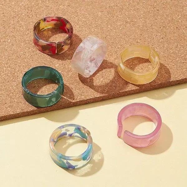 Resin Wide Band Cuff Ring