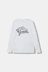 Dětské bavlněné tričko s dlouhým rukávem Guess
