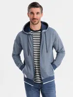 Ombre Men's soft-textured hooded sweatshirt - navy blue