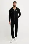 Bavlněná tepláková souprava EA7 Emporio Armani pánská, černá barva, PJVRZ.8NPV62