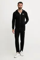 Bavlněná tepláková souprava EA7 Emporio Armani pánská, černá barva, PJVRZ.8NPV62
