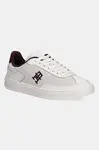 Kožené tenisky Tommy Hilfiger TH HERITAGE SNEAKER PERF vínová barva, FW0FW08380