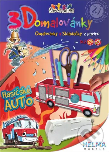 3D omalovánky Hasičské auto (Omalovánky a Skládačky z papíru)