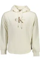 CALVIN KLEIN WHITE MEN'S SWEATSHIRT WITHOUT ZIP