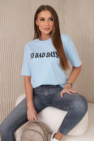 No Bad Days Cotton Blouse Blue
