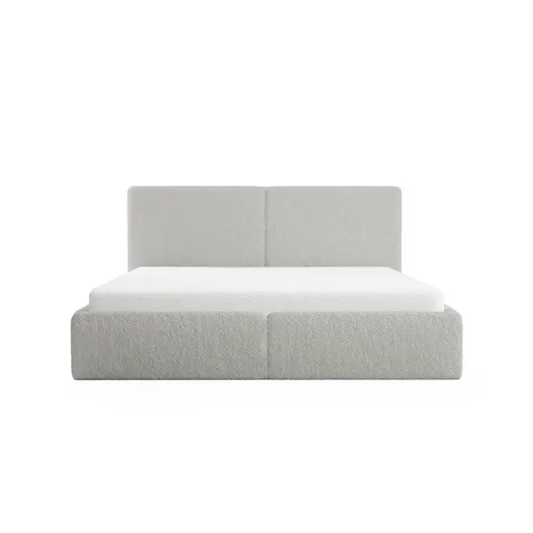 Fedve POLSTEROVÁ POSTEL Riberia Slim 200x200 cm, Světle šedá