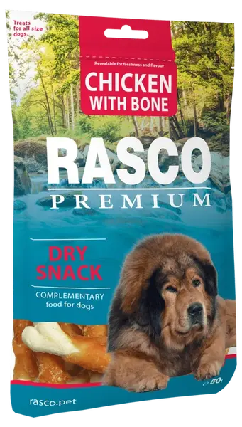 Pochoutka Rasco Premium kosti obalené kuřecím masem 80g