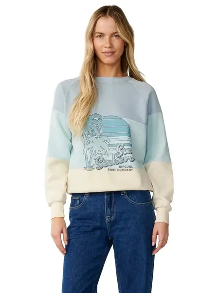 Rip curl dámská mikina Seeker Raglan Standard Crew Light Blue | Modrá | Velikost S