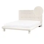 Beliani POSTEL s roštem 140/200 cm Krémově bílá Cressat